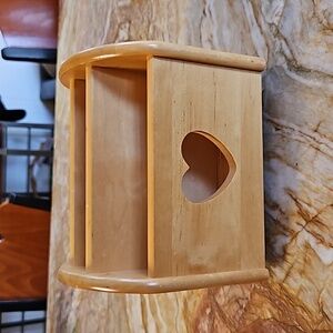 Heart wood napkin holder
